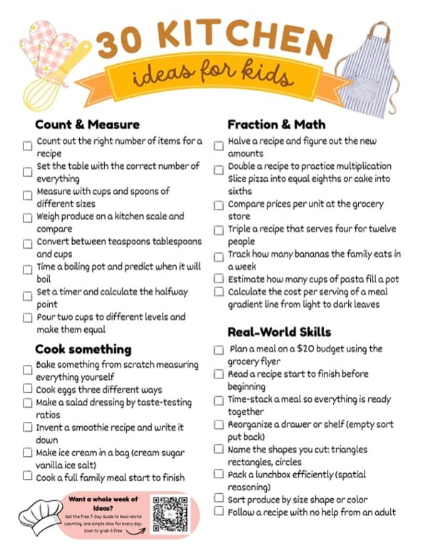 30 Cooking & Kitchen Activities for Kids