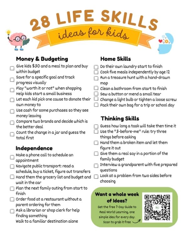 The Life Skills Checklist: 28 Skills for Kids