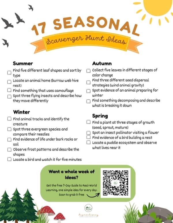Seasonal Scavenger Hunt Checklist: 17 Finds