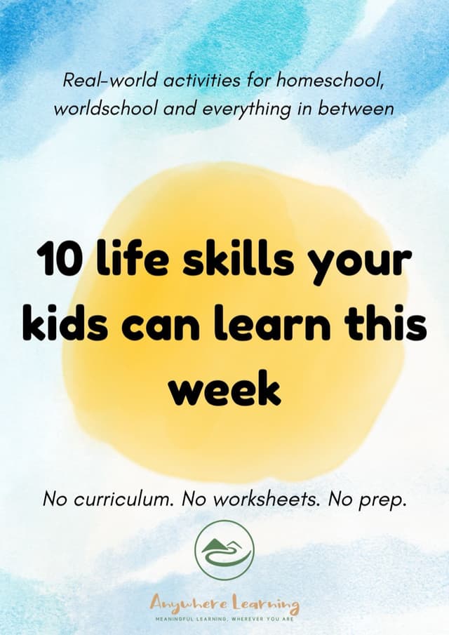 10 Life Skills Your Kids Can Learn This Week, free guide cover